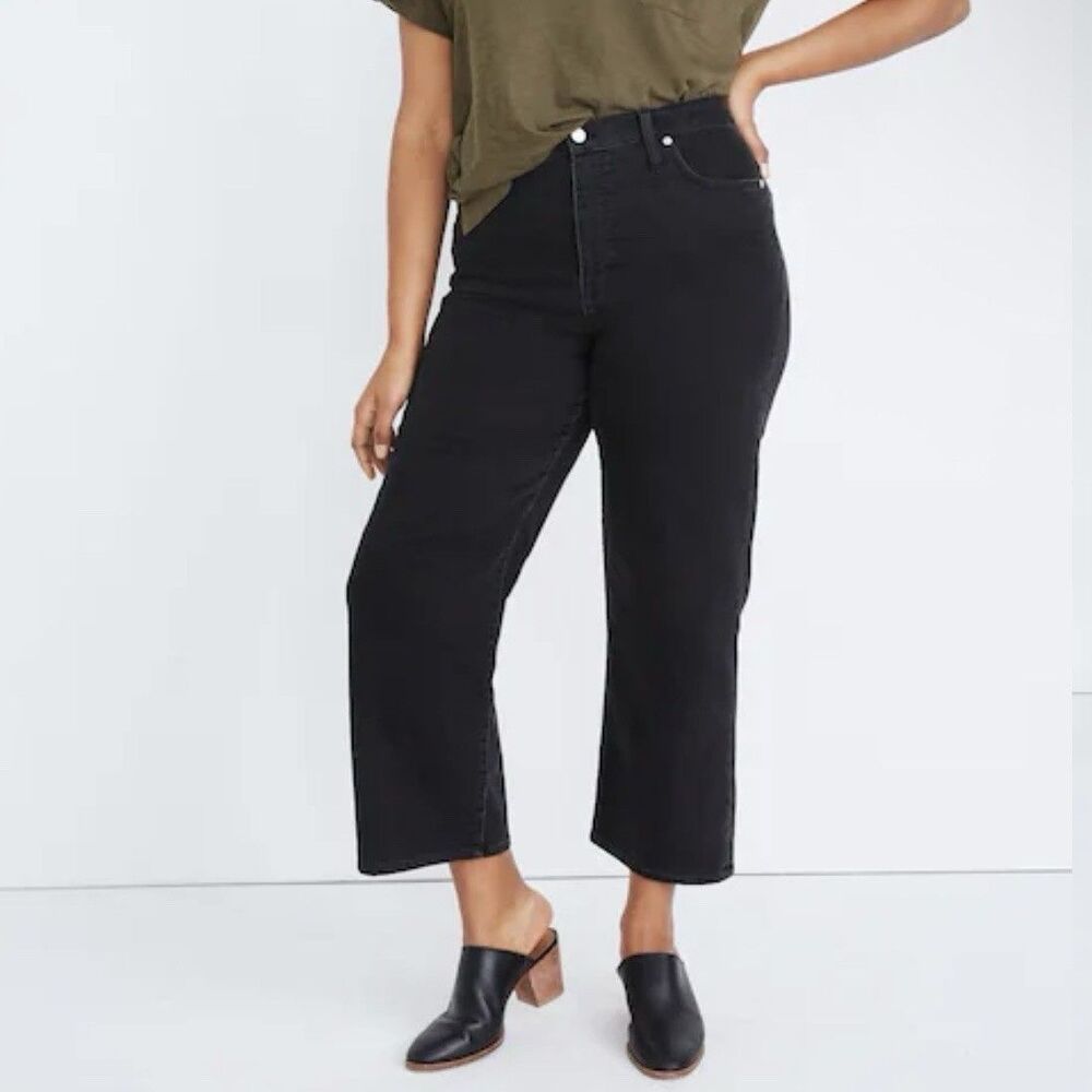 Madewell Slim Wide Leg Crop Lunar Black Jeans L4315 Women’s 26
